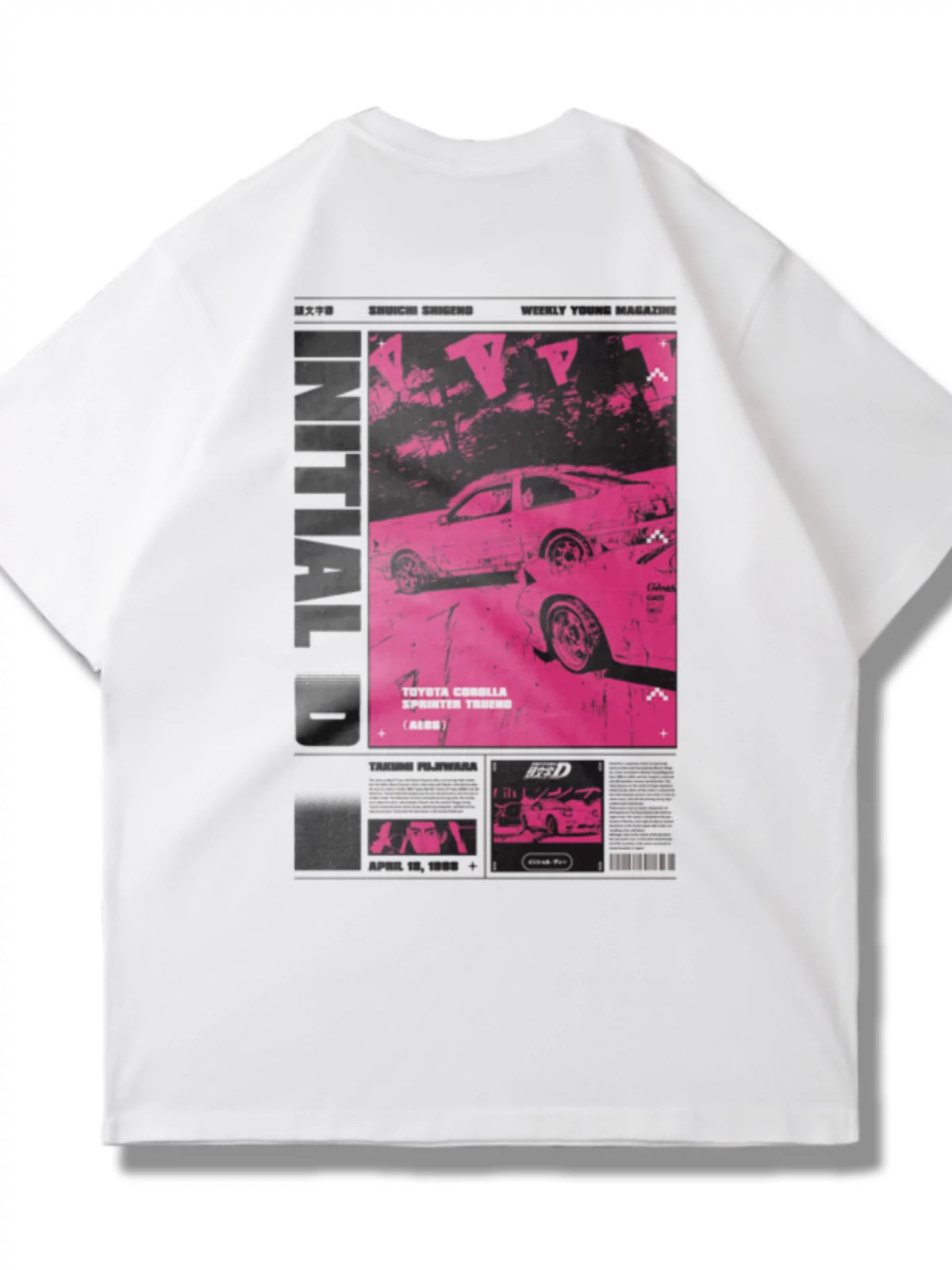 AE86 Tyrannosaurus Rex Japanese Initial D Car Short-Sleeved T-shirt